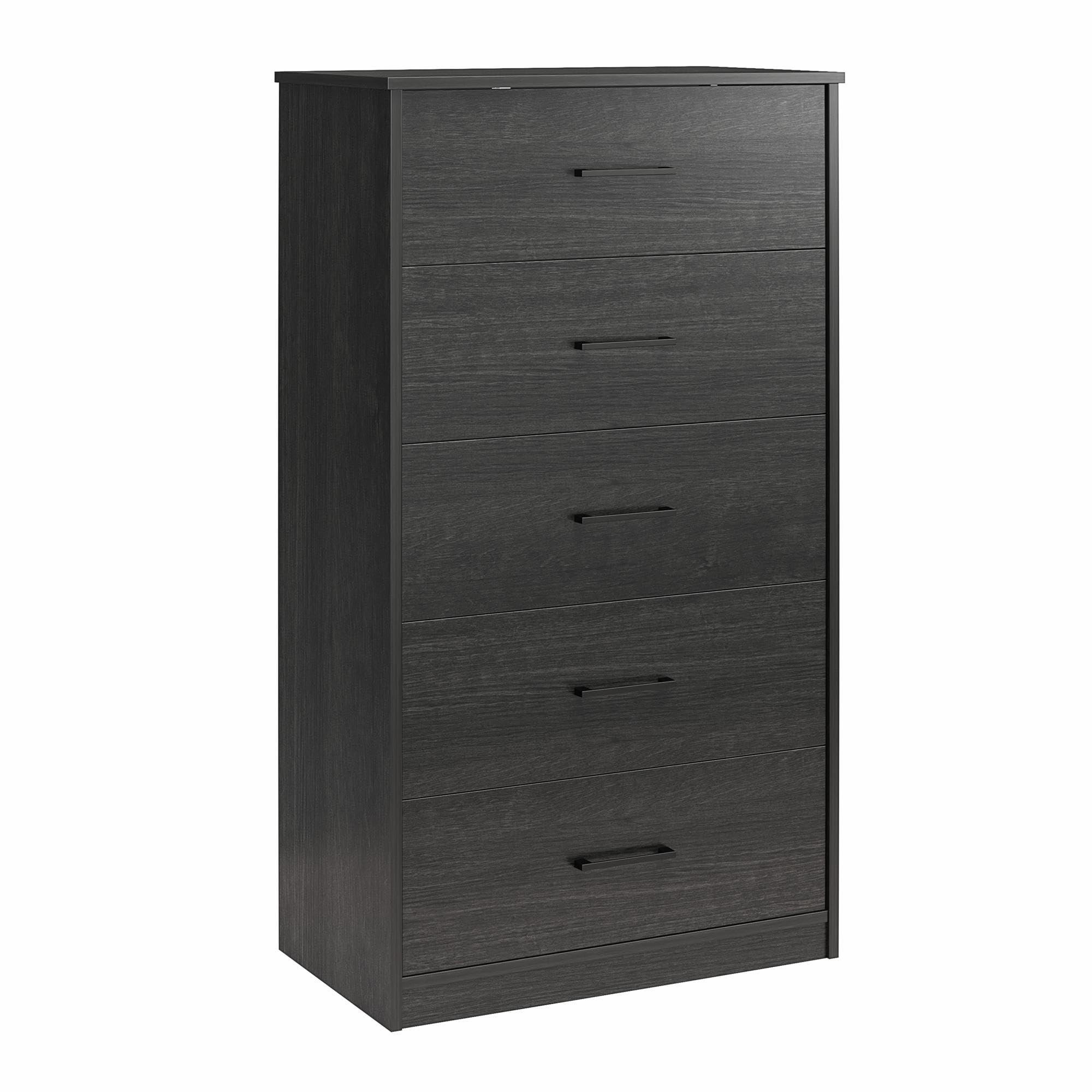Dorel Home BrEZ Build Pearce Dresser with 5 drawers in Black Oak, 40x71x126cm (DxWxH)