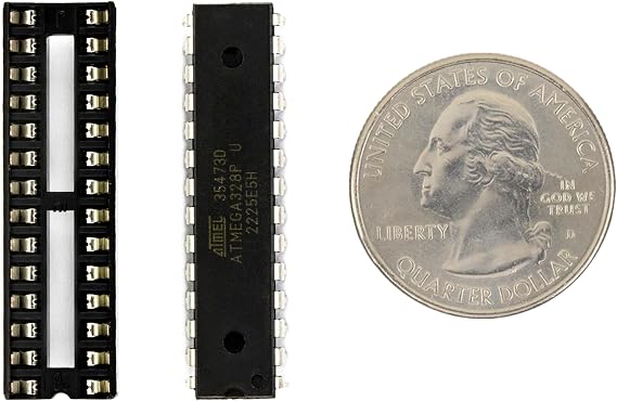 2pcs ATMEGA328P-PU ATMEGA328P with Bootloader and IC Socket Compatible for Arduino