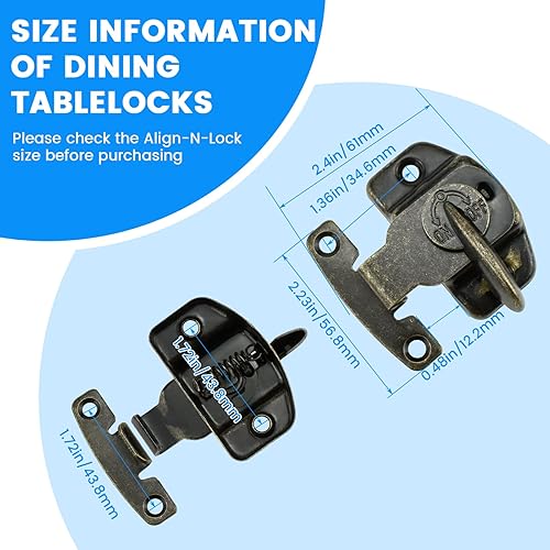 Miniatura 2 de SDTC Tech Paquete de 2 cerraduras de mesa de comedor, resistentes para mesa de entrenamiento de comedor, hebillas de resorte de metal para mesas de