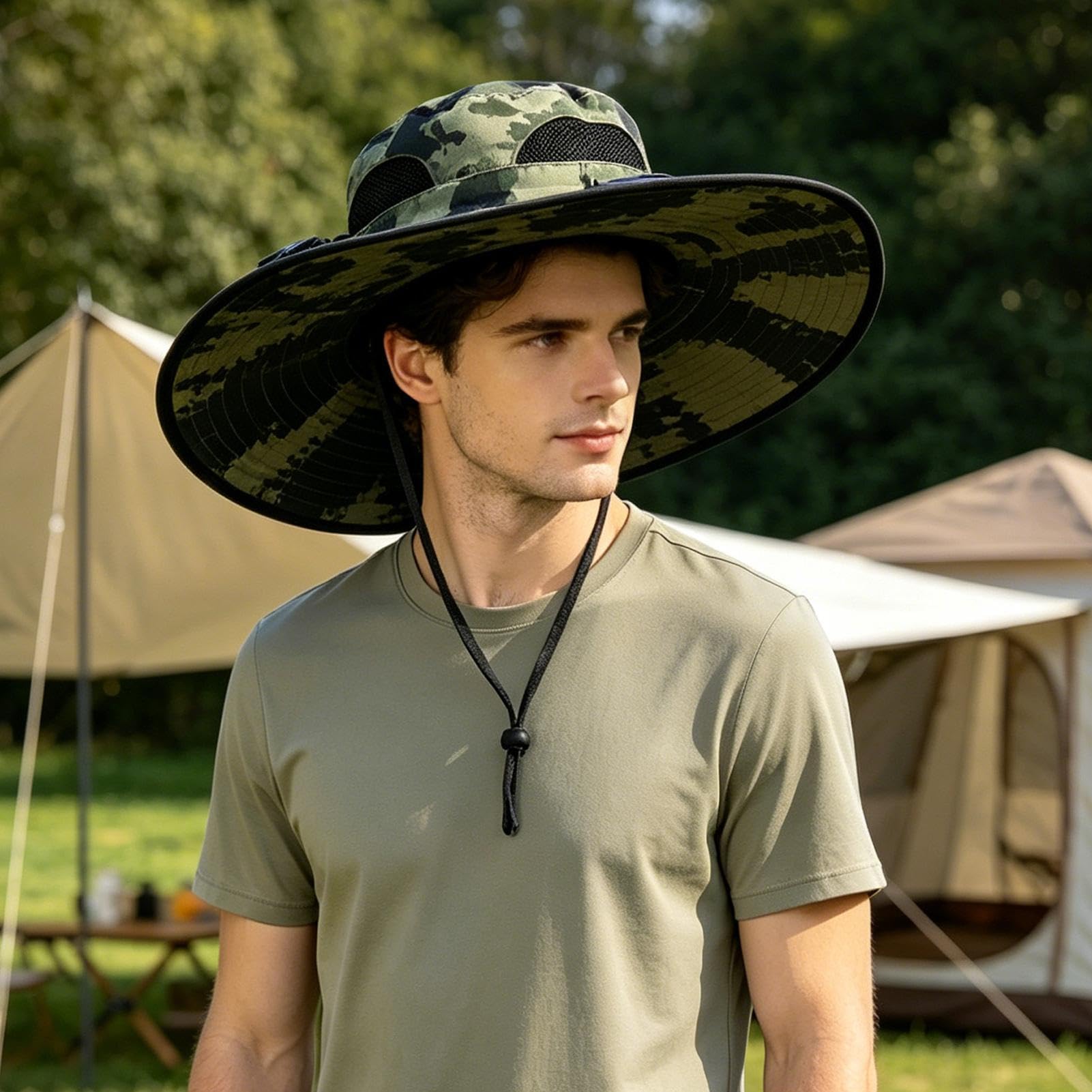 Sombrero de abanico solar – 3 velocidades que absorbe el sudor, sombrero de ala ancha con panel solar, para mujeres y hombres, al aire libre, playa, verano, camping, pesca, senderismo, golf