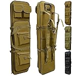 RUBY.Q 37 Rifle Bag, Khaki Tactical Long Rifle Backpack, Portable Shotgun Case for Firearm Storage and Transportation, Suitable for Outdoor Hunting Shooting (37 Khaki)