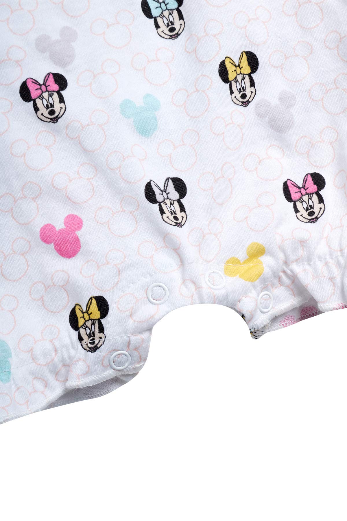 Disney Baby Girls Romper 2 Pack: Minnie Mouse Ruffle Sleeve Romper (Newborn/Infant), Size 6-9 Months, Lavender/White Multi Minnie