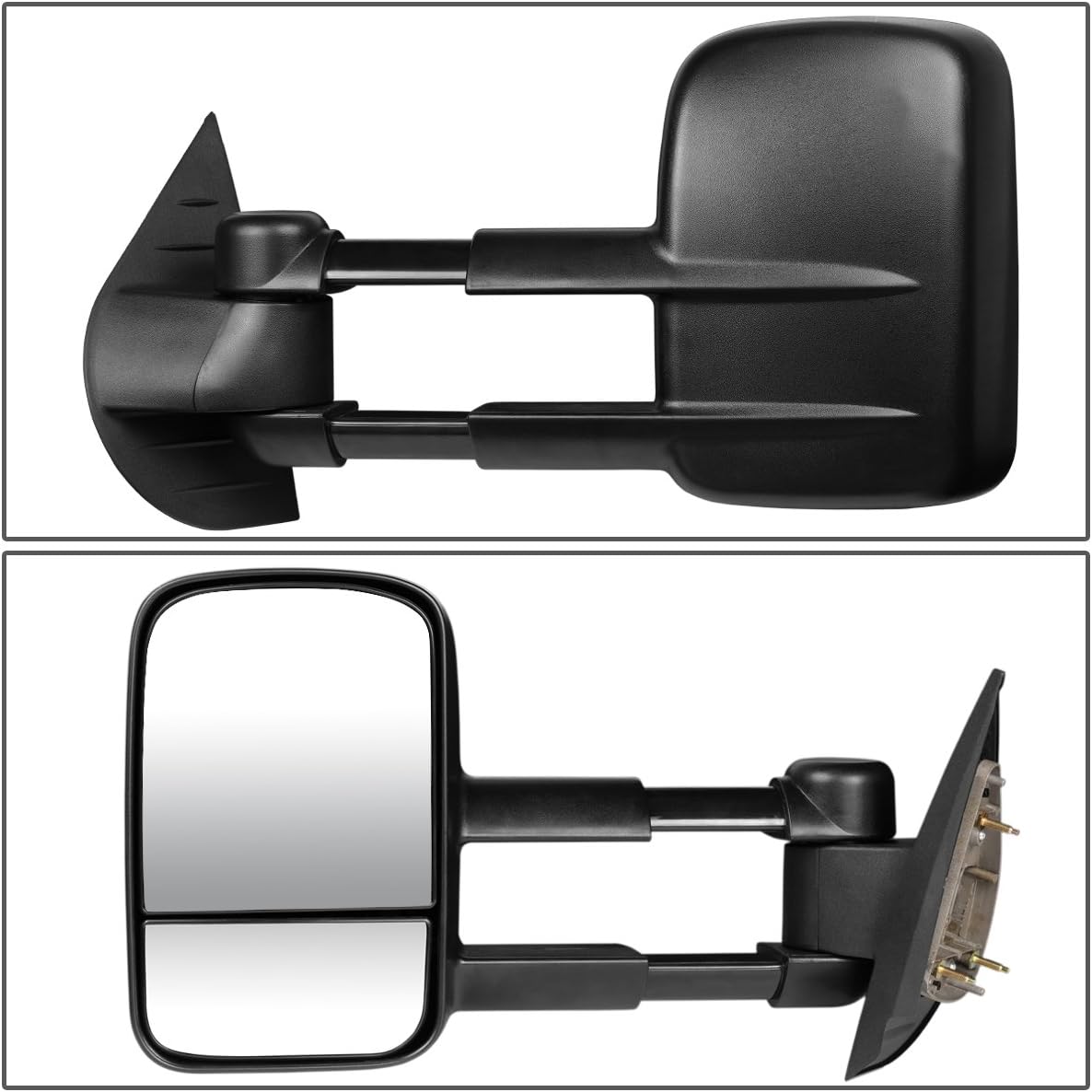 Auto Dynasty Driver Left Sdie Rear View Towing Mirror - Manual Telescoping | Manual Adjustment - Compatible with Chevy Silverado Suburban Tahoe GMC Sierra Yukon Escalade 07-14, Textured Black