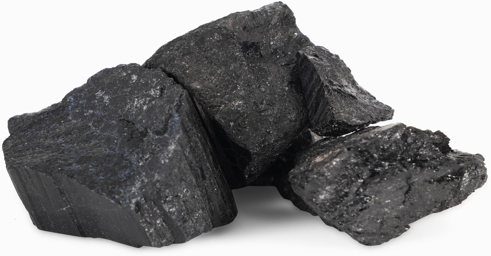 SOLAVA Original Black Tourmaline Stone Crystal - Natural Raw Black Crystal Stones for Healing Feng Shui Vastu Correction Protection Manifestation and Meditation - 200 gm