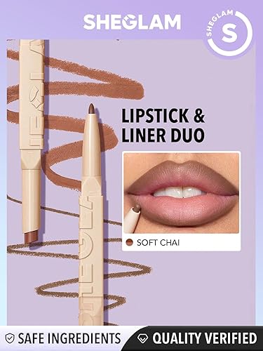 Miniatura 6 de SHEGLAM 2 en 1 delineador de labios mate y lápiz labial de larga duración maquillaje - Soft Chai