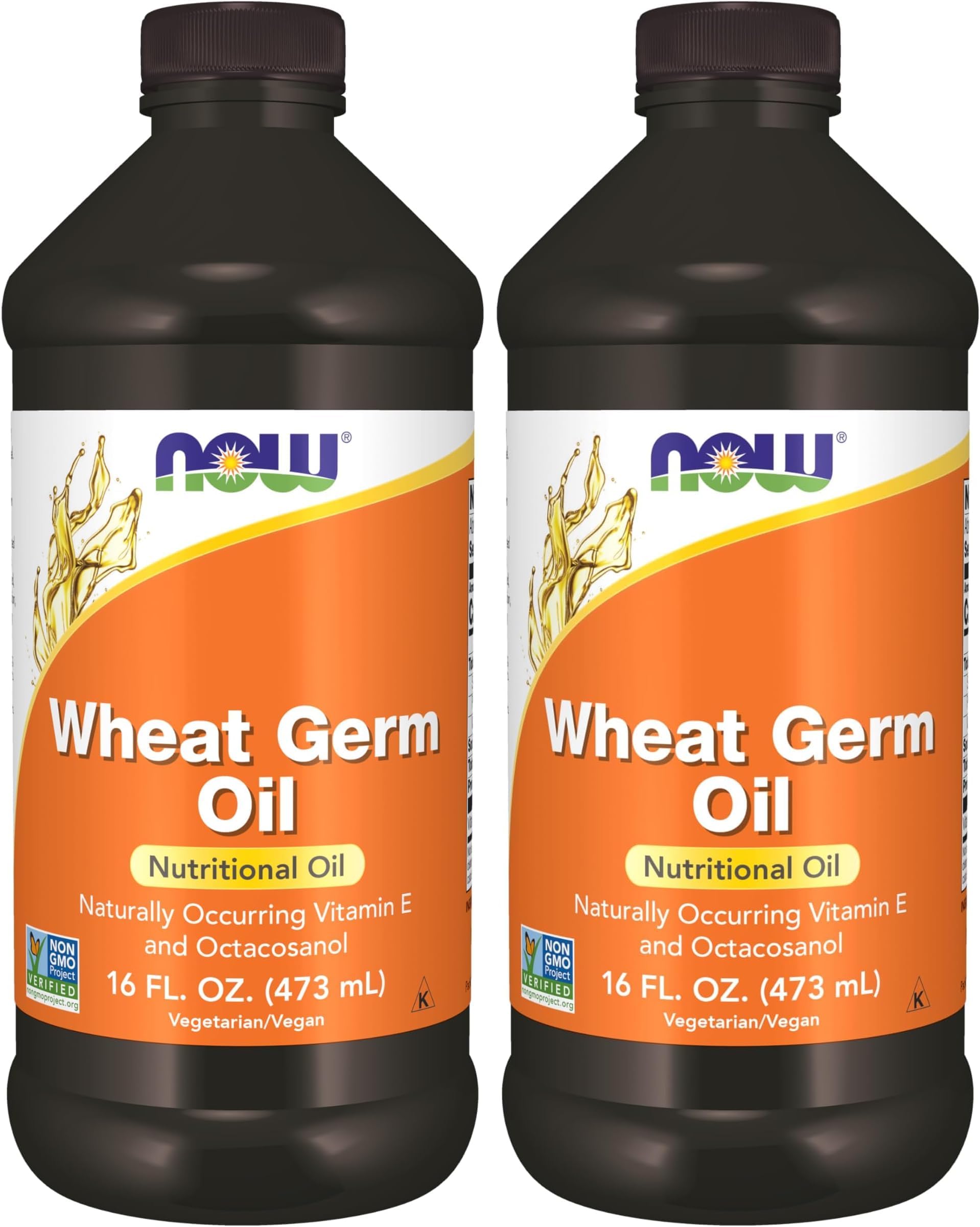 NOW Supplements, Wheat Germ Oil with Essential Fatty Acids (EFAs), Nutritional Oil, 16-Ounce (Pack of 2)