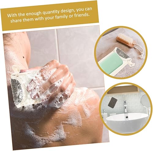 Miniatura 2 de KALLORY Bolsa organizadora de jabón de lino negro, 4 unidades, bolsa organizadora de esponja de limpieza, ahorradores de jabón para barra de jabón,