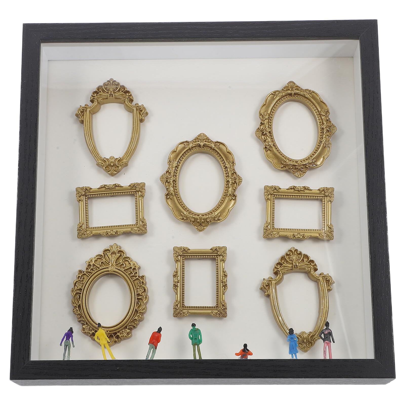 Caja expositiva silueta de regalo romántico con marco de fotos dorado para manualidades