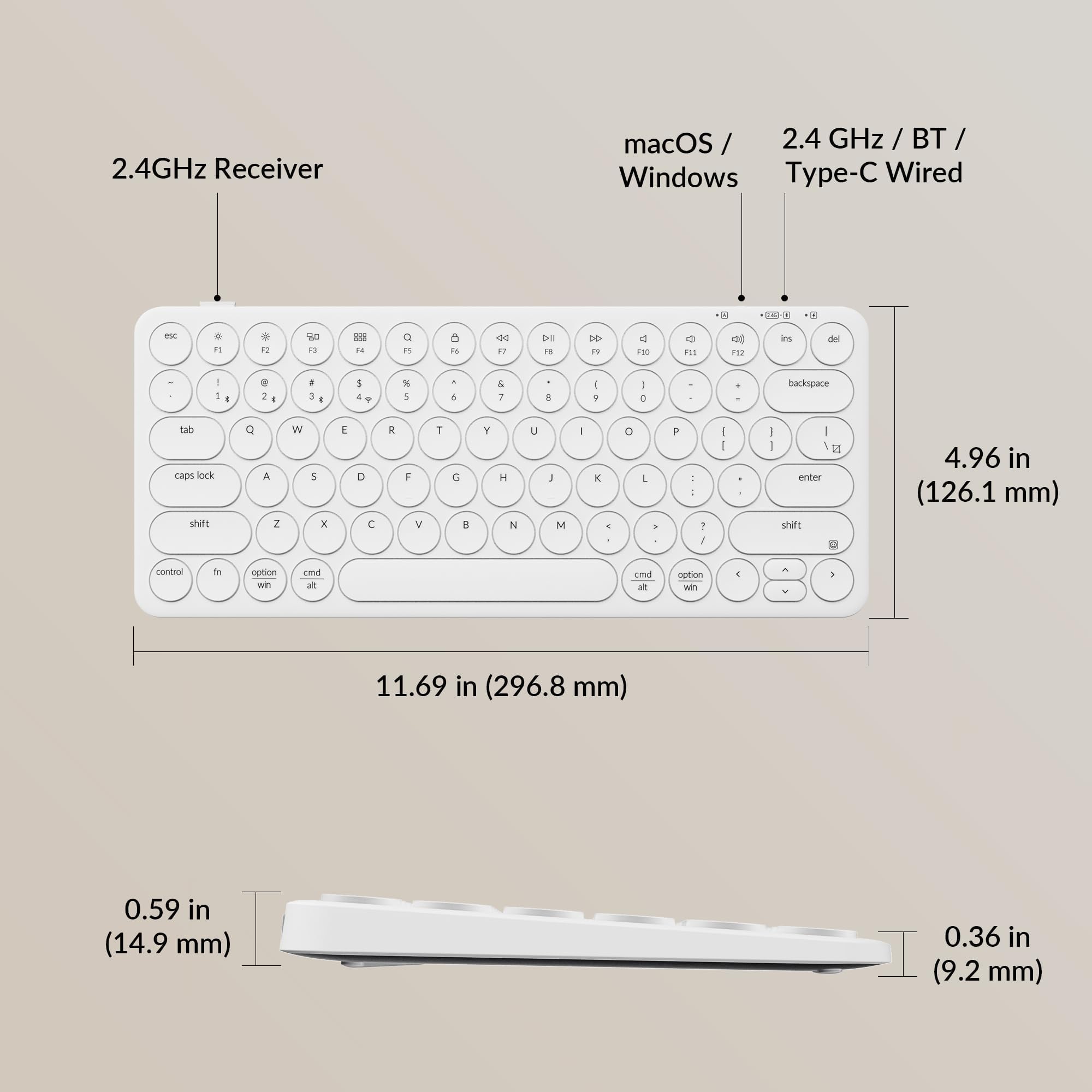 Keychron B3 Pro - Tastiera meccanica wireless ultra sottile al 75%, 2,4 GHz, Bluetooth 5.2 e connessione cablata, design leggero a basso profilo, connessione multi-dispositivo per Windows/Mac/tablet