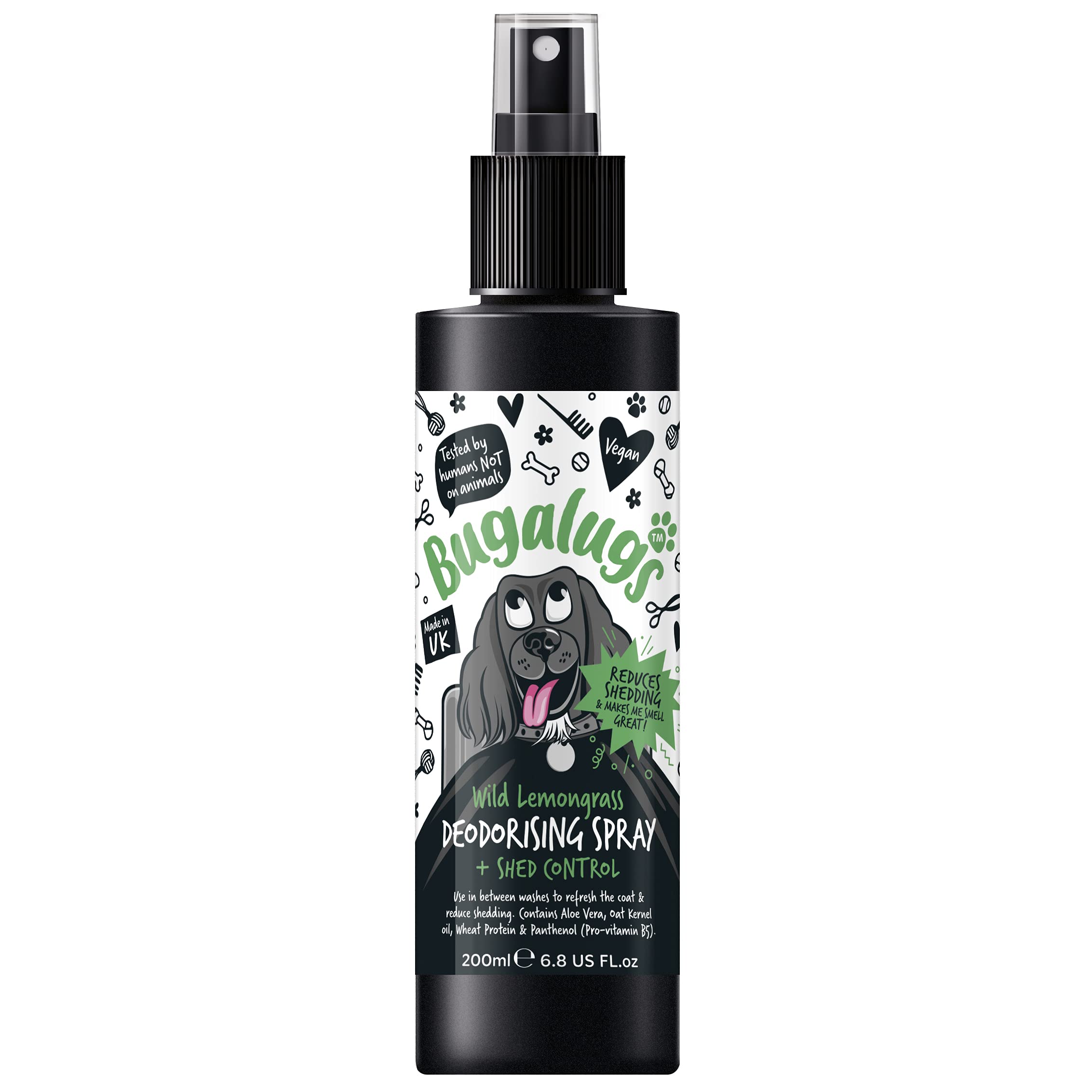 Bugalugs Apple & Vanilla Dog Perfume Deodorant with Conditioner - Shed Control & Grooming Spray