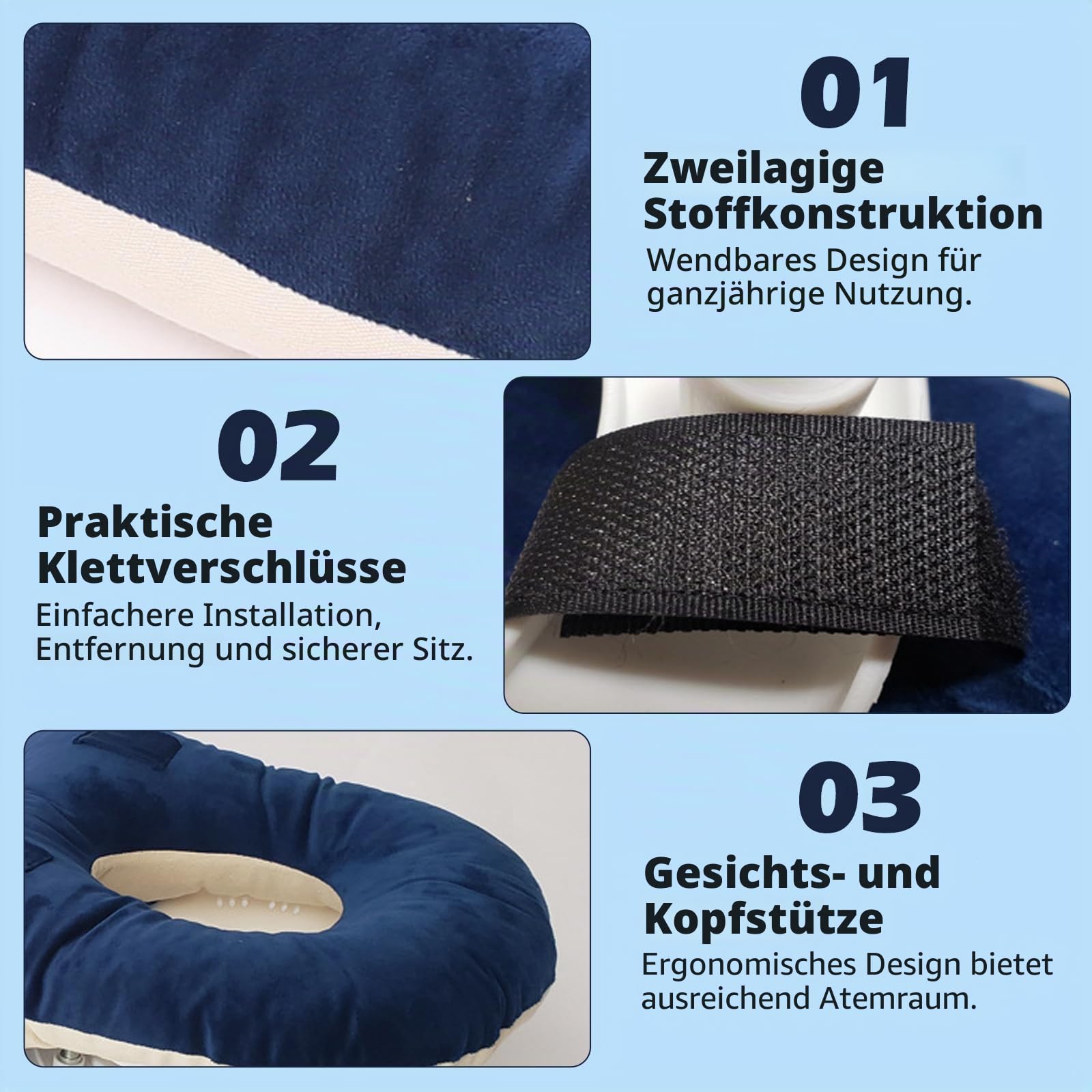 Face Down Pillow Schlafen, Ergonomisches Memory-Schaum-Massagekissen für Bauchschläfer & Augen OP Vitrektomie Erholung, hautfreundlich Massage Kopfstütze