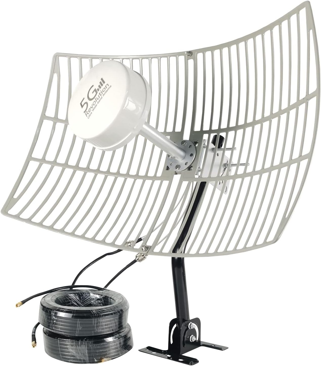 WiFi 5G 4G LTE 2x2 MIMO Parabolic Antennas Kit for 4G LTE 5G Hotspot Router T-Mobile Dish Grid Cellular Directional 2.4/5.8GHz WiFi 4G LTE Antenna Long Range 30dBi with SMA TS9 Cable Pole(Full Kit)