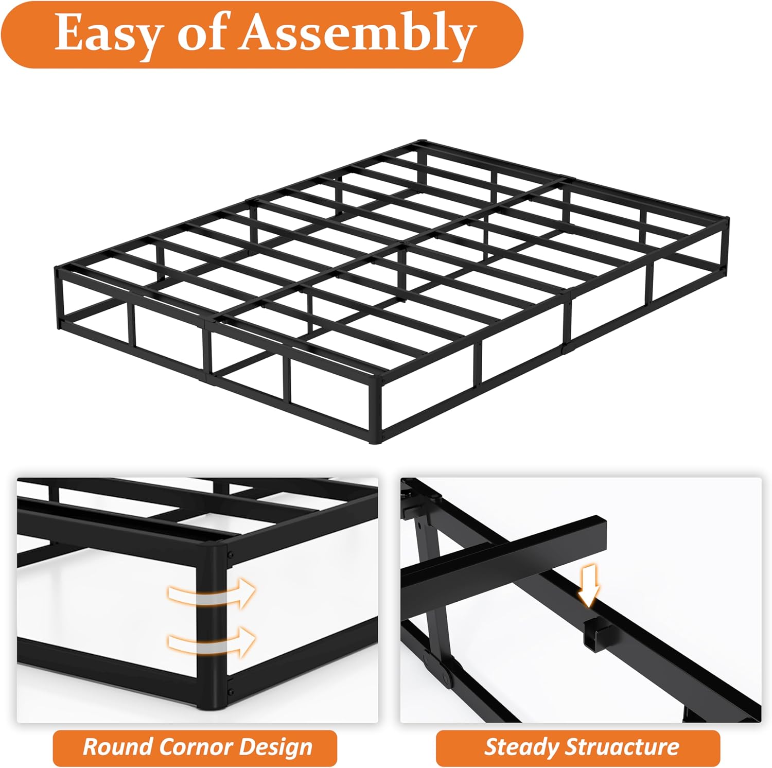 9 Inch Box Spring for Queen Bed Bases - Heavy Duty Metal Mattress Foundation with Fabric Cover,3000 lbs Capacity,High Profile Queen Box Spring Only,Noise Free,Easy Assembly