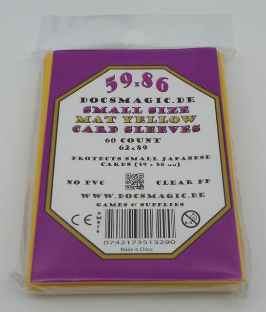 Foto 4 de 4 de docsmagic.de 60 Mat Yellow Card Sleeves Small Size 62 x 89 - YGO CFV - Mini Fundas Amarillo