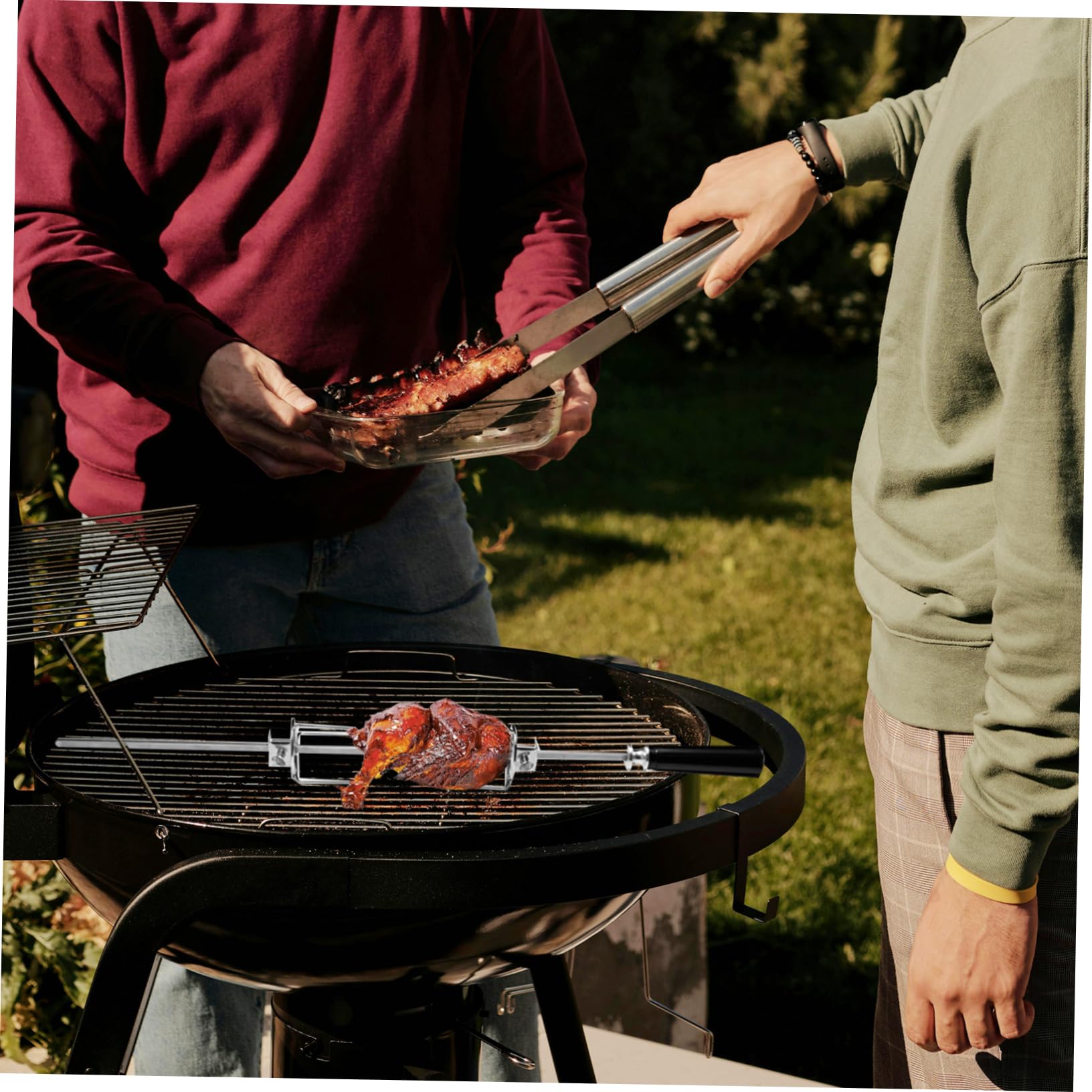HANABASS 6pezzi Forchette Rotanti Per Arrosto Bbq Inossidabile Per Pollame e Utensili Versatili Per Grigliate e Friggitrice Ad Facili Usare e Pratiche Per e Picnic