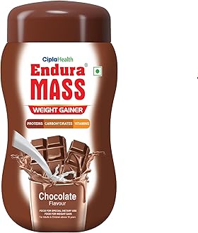 Endura Mass Weight Gainer Powder 500 G Chocolate Flavour|Unique Blend Of 3 Sources Of Protein,Carbs,Vitamins & Essential Minerals|For Children Above 10 Years,Men,Women & Athletes,1 Count,16 Servings