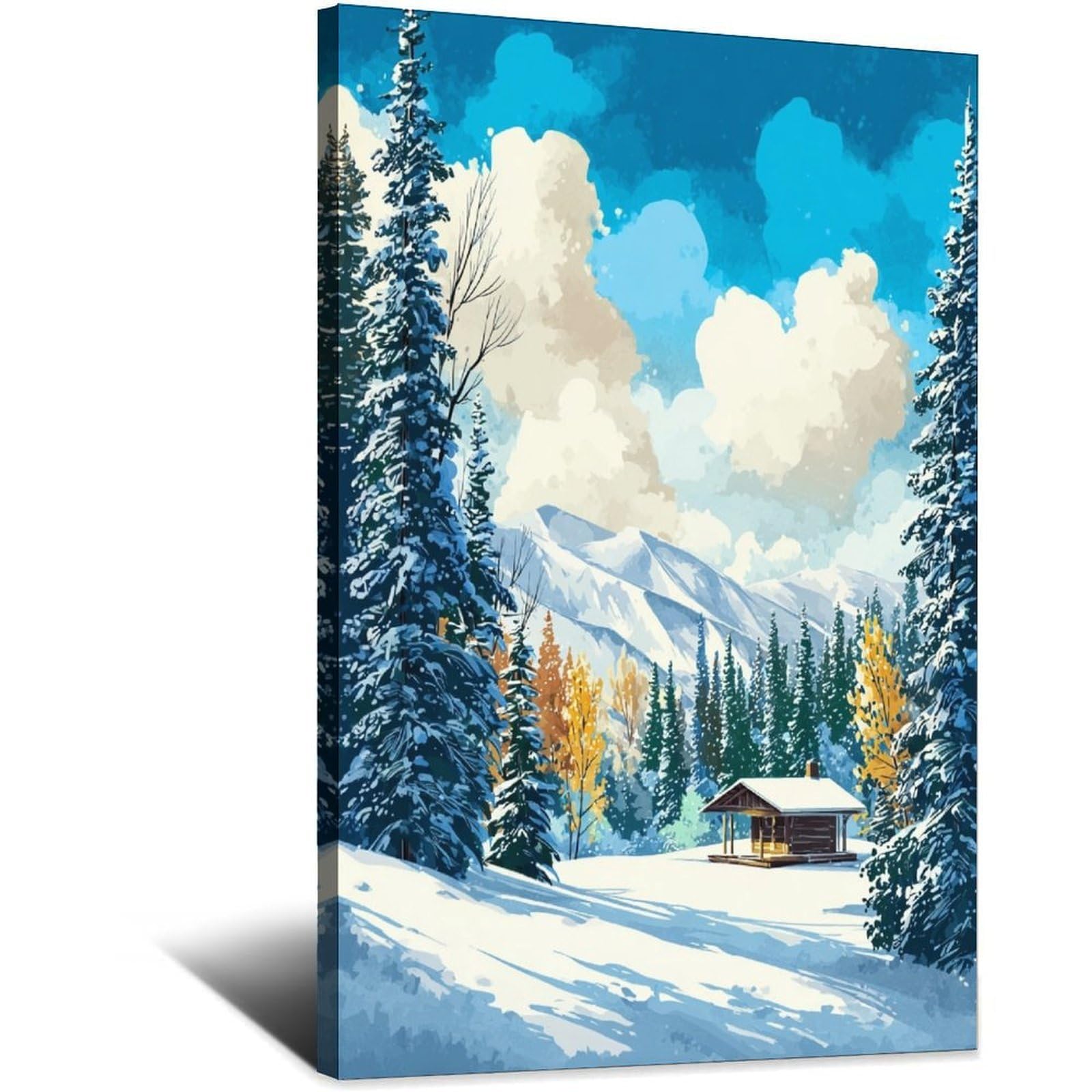 CFXNGA Breckenridge Colorado Poster 20x30inch(50x75cm) Vintage Watercolor Canvas Art