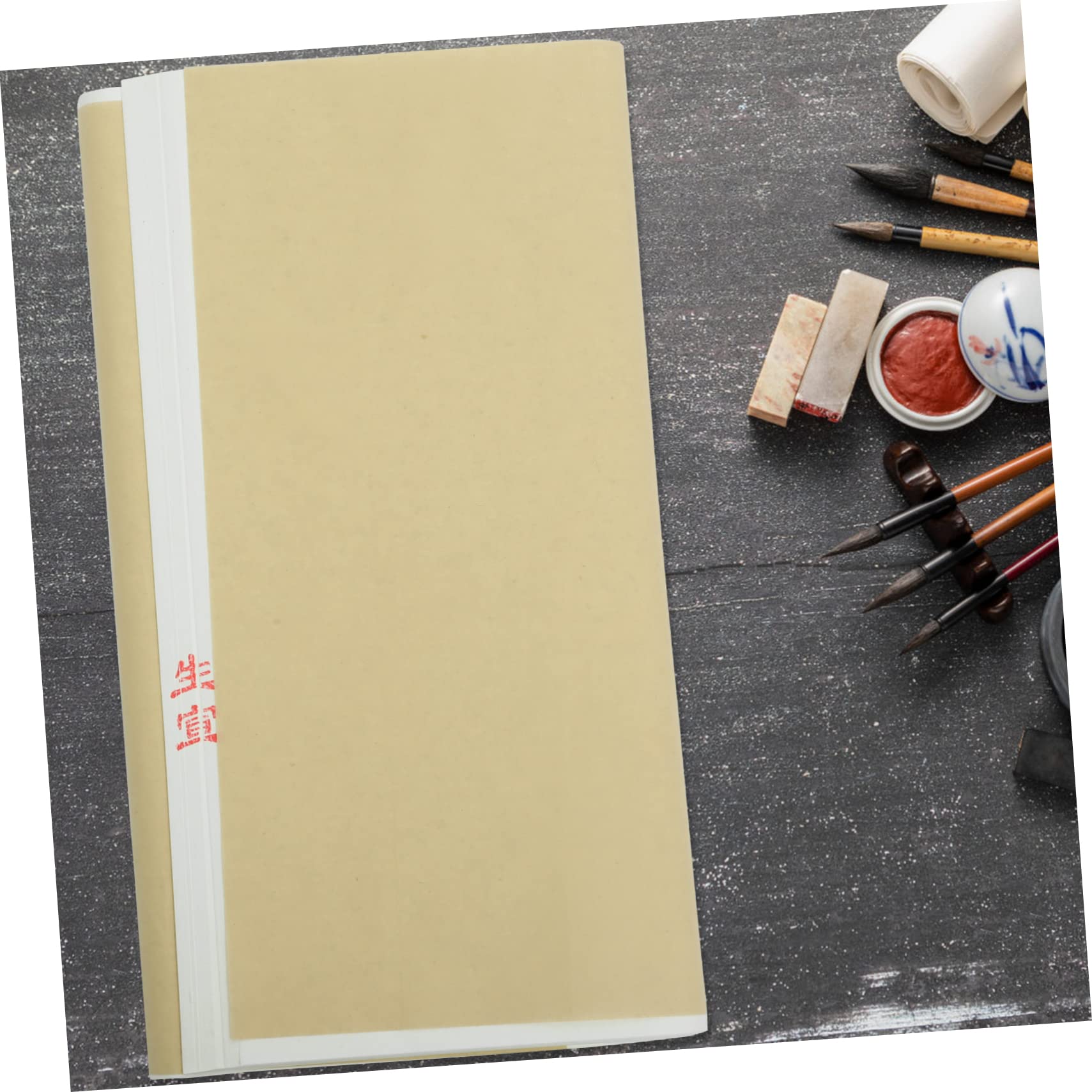 SEWACC Papier à Dessin Rectangulaire Blanc Solide Léger et Portable 100 Feuilles pour Calligraphie Chinoise et Travaux Artistiques Décoratifs