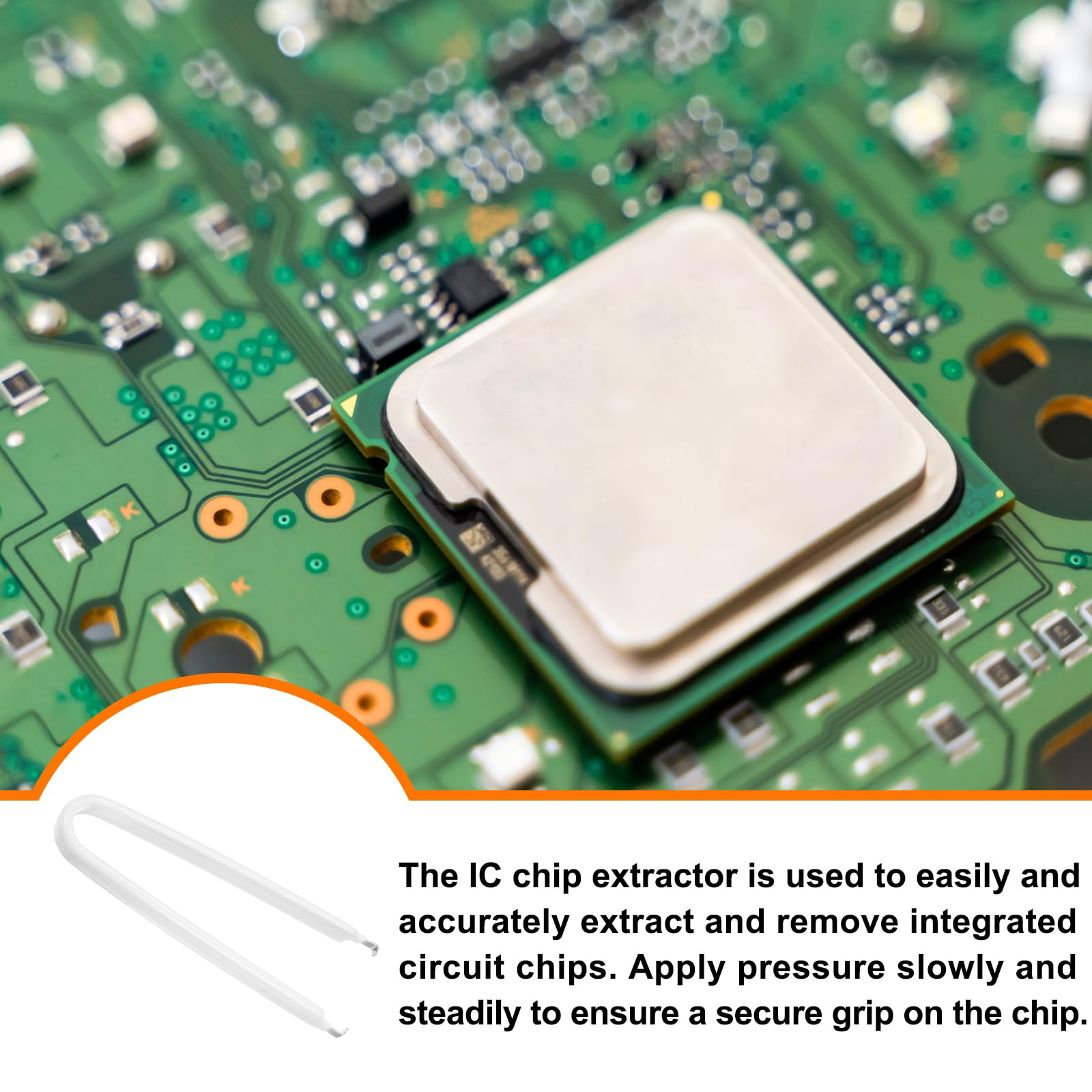 QUARKZMAN 3Pezzi Estrattore Chip Ic Estrattore a Forma di U in Acciaio Inossidabile con Impugnatura in Vinile Isolato Estrattore Chip Componente Scheda Madre Circuiti Stampati, Bianco