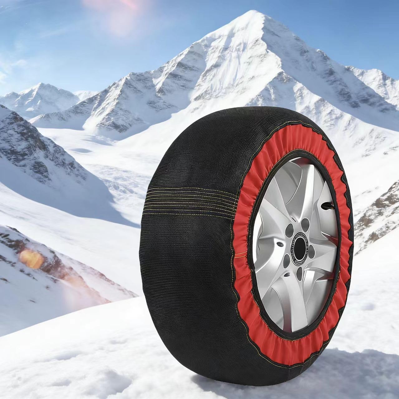 2026年新登場【スバル レヴォーグ に適用 】布製タイヤチェーン、非金属スノーソックス、静音、滑り止め、軽量、耐久性、取り付け簡単