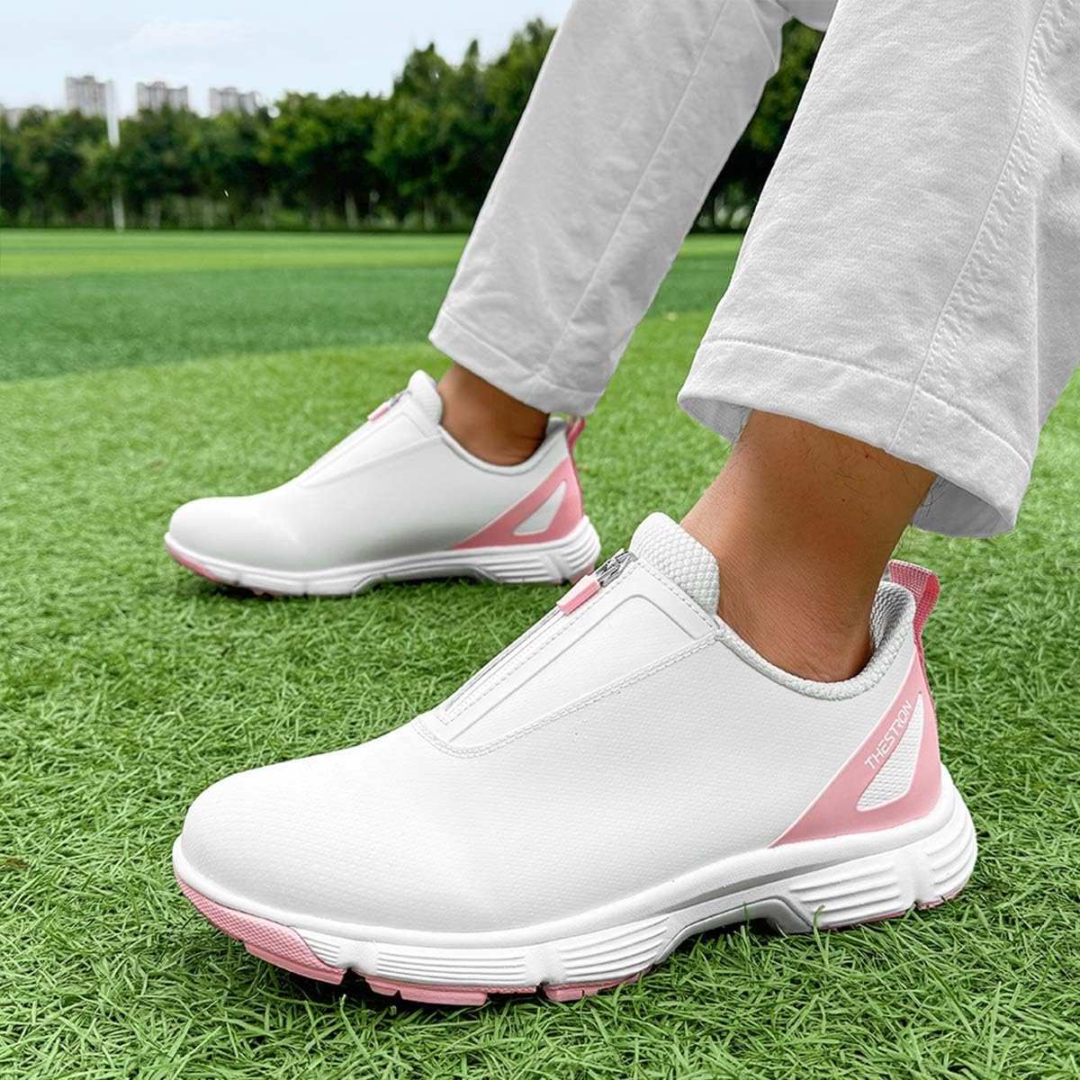 Zapatos de Golf Impermeables para Mujer Sin Clavos | Zapatillas De Entrenamiento De Golf, Resistentes Al Agua, Ligeras, Cómodas, Transpirable, Antideslizante, Exteriores