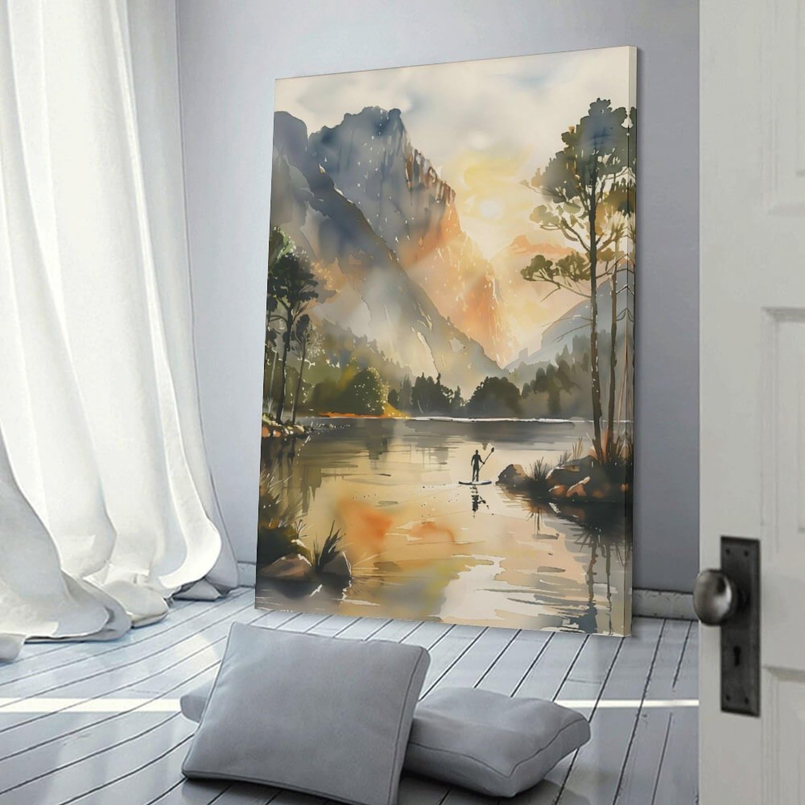 Amazon.com: ZJLAMZ Watercolor Landscape Painting Adventure Travel