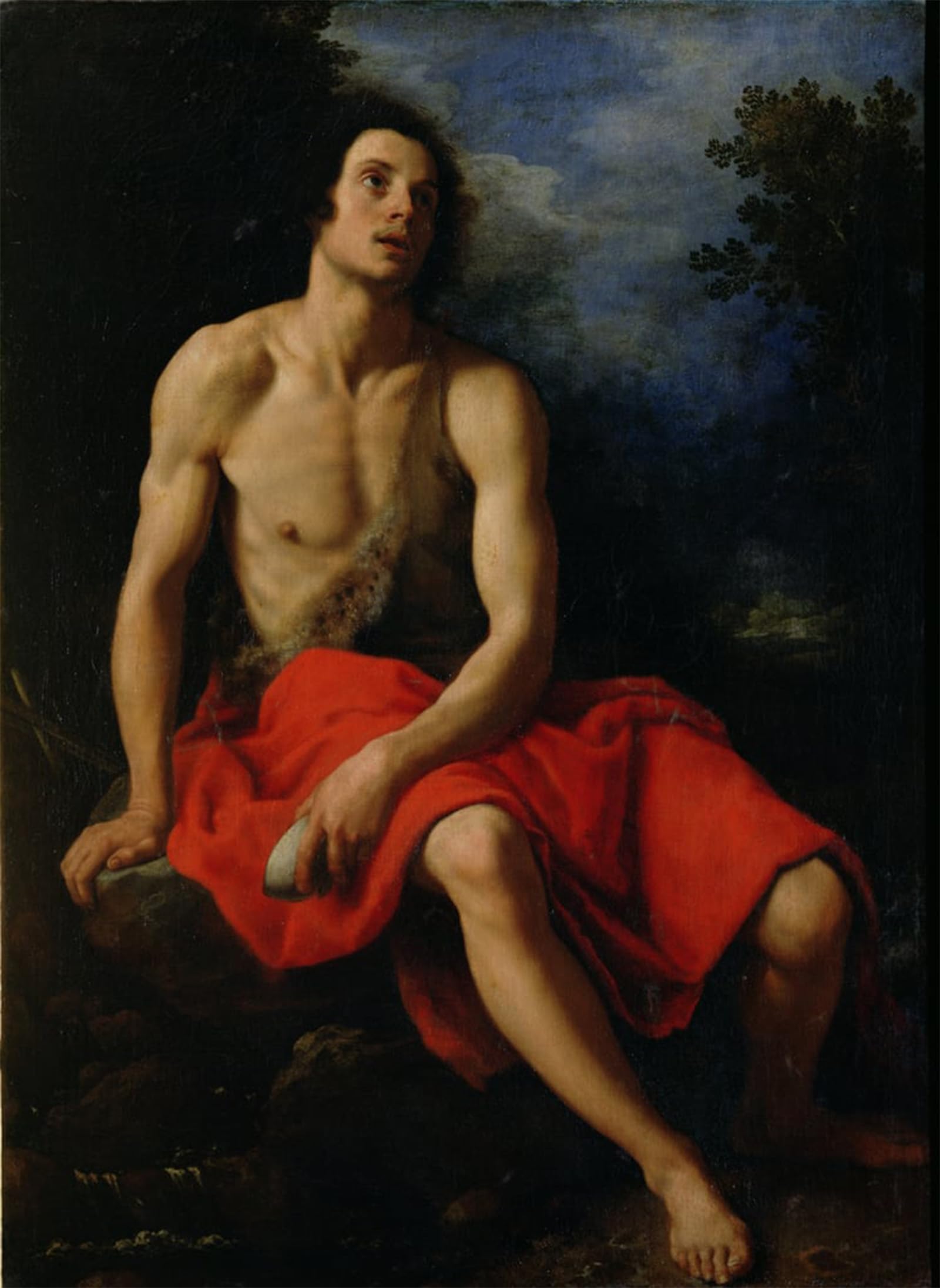ARTXLXXBN Famous Prints Artwork Pictures Poster Painting Art St the Baptist in the Desert by Cristofano Allori Artwork Landscape Pictures for Home Decor 60x90cm