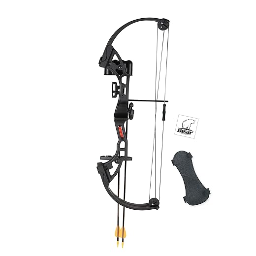 Bear Archery Brave Bow Set for Youth, Recommended Ages 8-12, Right Handed, Continuous Draw Weight Up to 25 lb., Continuous Draw Length Up to 19.5-inches