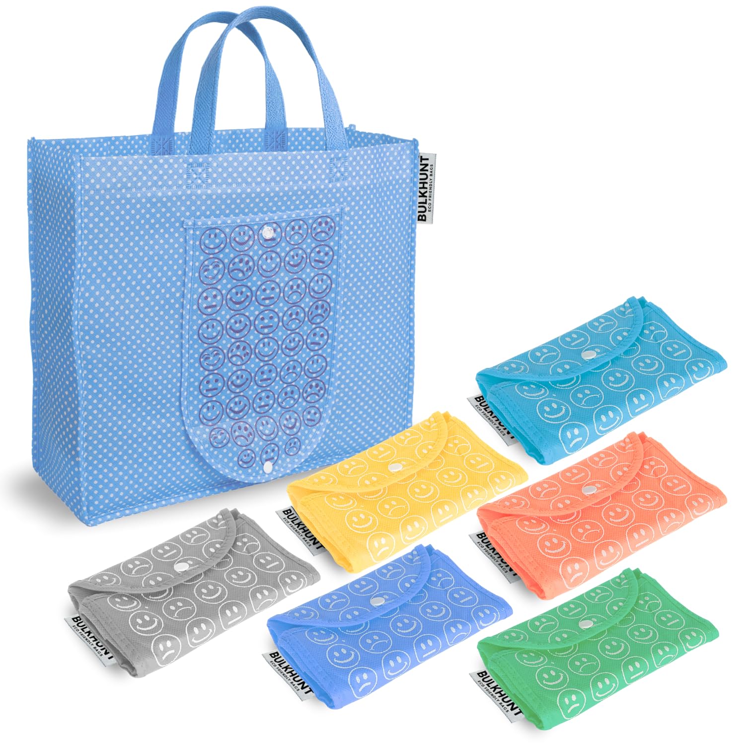 BulkhuntFoldable Reusable Shopping Bag Multipurpose Folding Shopper Carry Bags Printed for Grocery Travelling Vegetable Return Gifts for Women