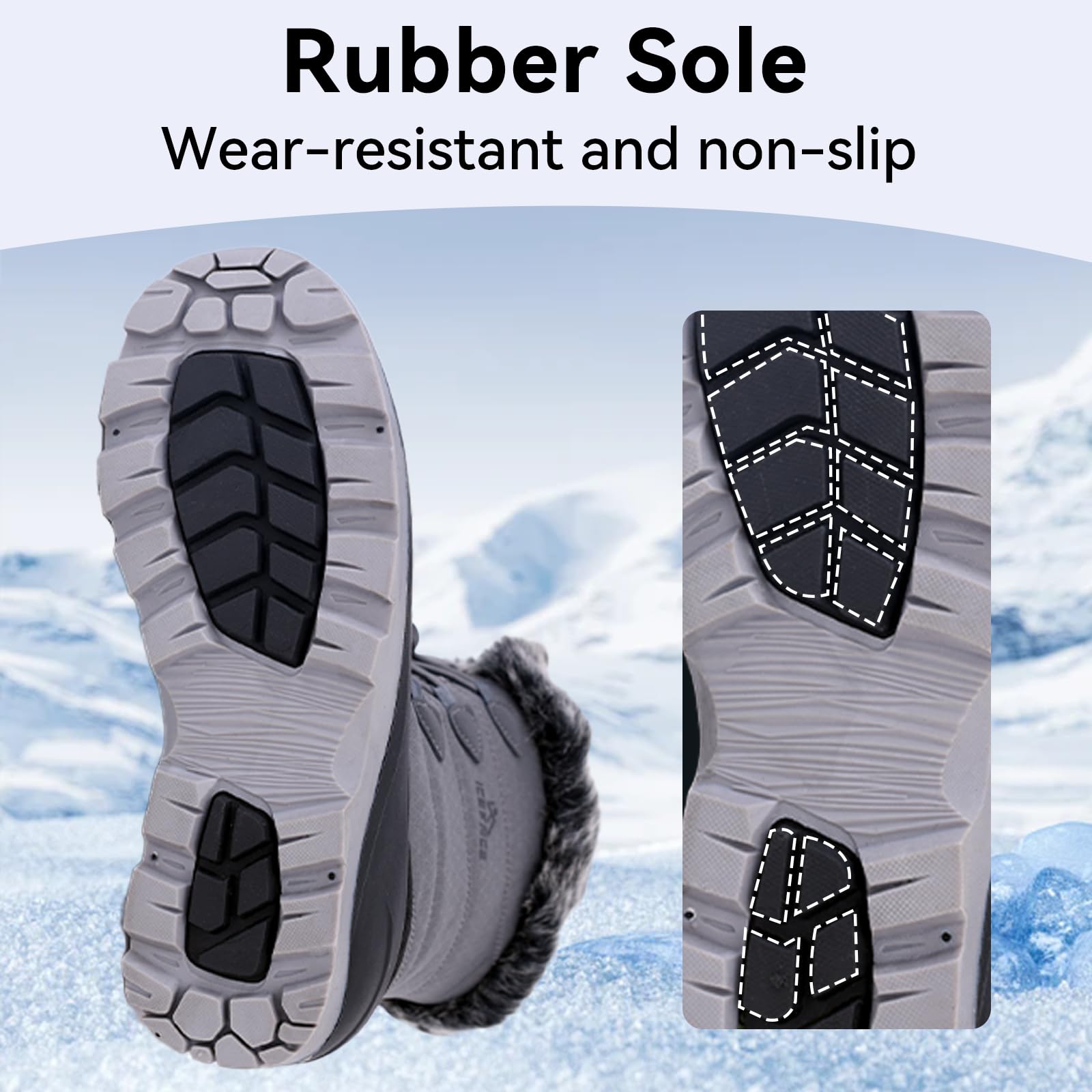 ICEFACE Waterproof Snow Boot Women with Quilted Nylon Fabric and Plush Lining for Ultimate Warmth and Comfort Stylish and Functional Winter Footwear Perfect for Snowy Days and Cold Weather Activitie