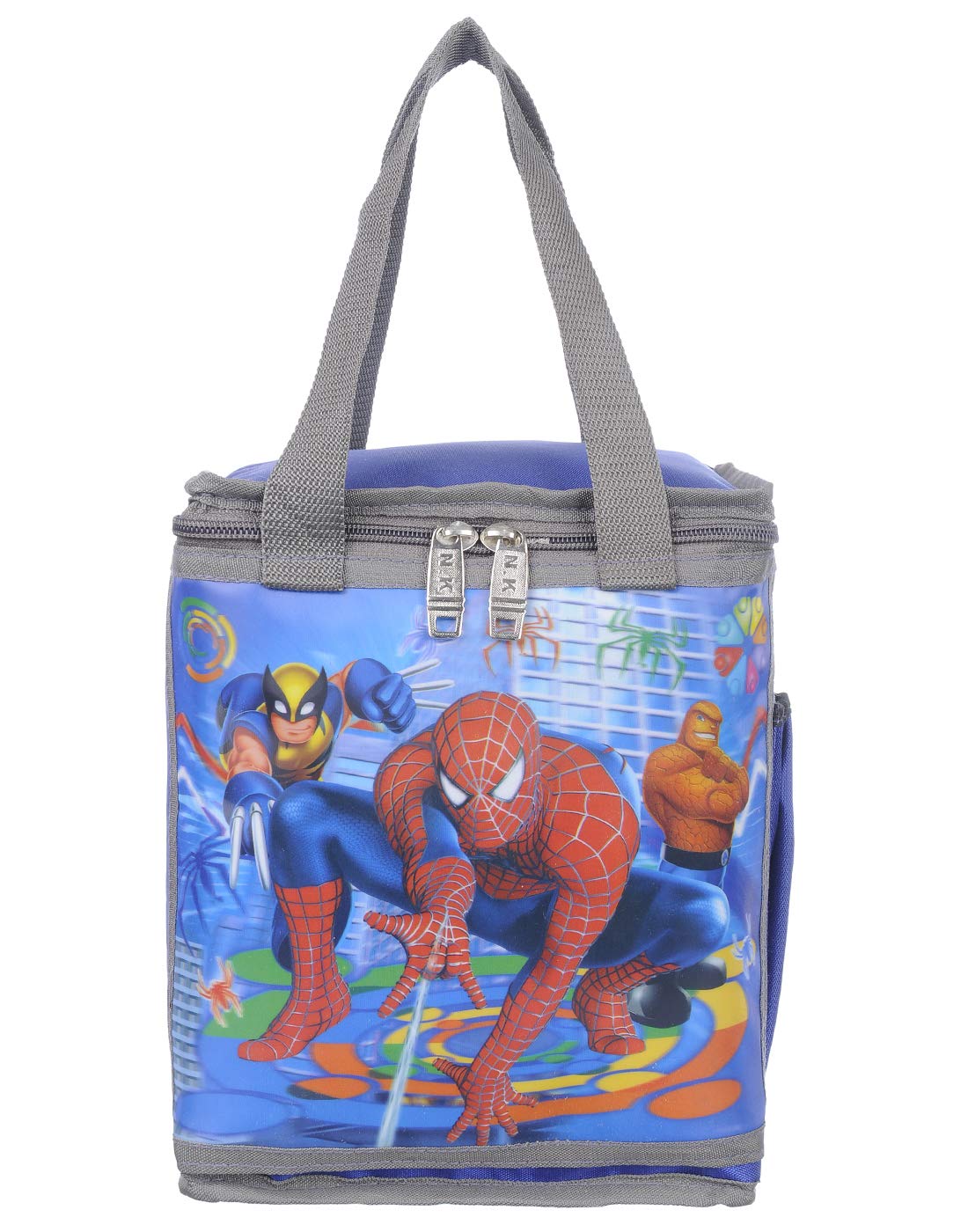 NK Polyester 3D Photo Spiderman School Lunch Bags/Tiffin Bag (Blue)-image-41