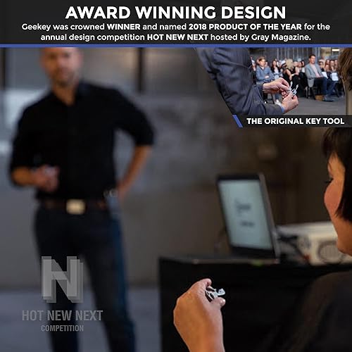 Miniatura 6 de Geekey Llavero multiherramienta – Herramienta EDC con más de 16 funciones | Llavero abrebotellas pequeño con destornillador, llave inglesa y
