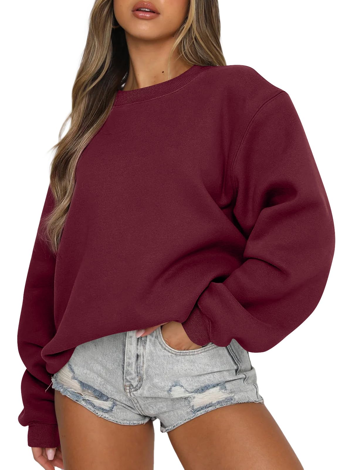 EFAN Womens Oversized Crewneck Y2K Fleece