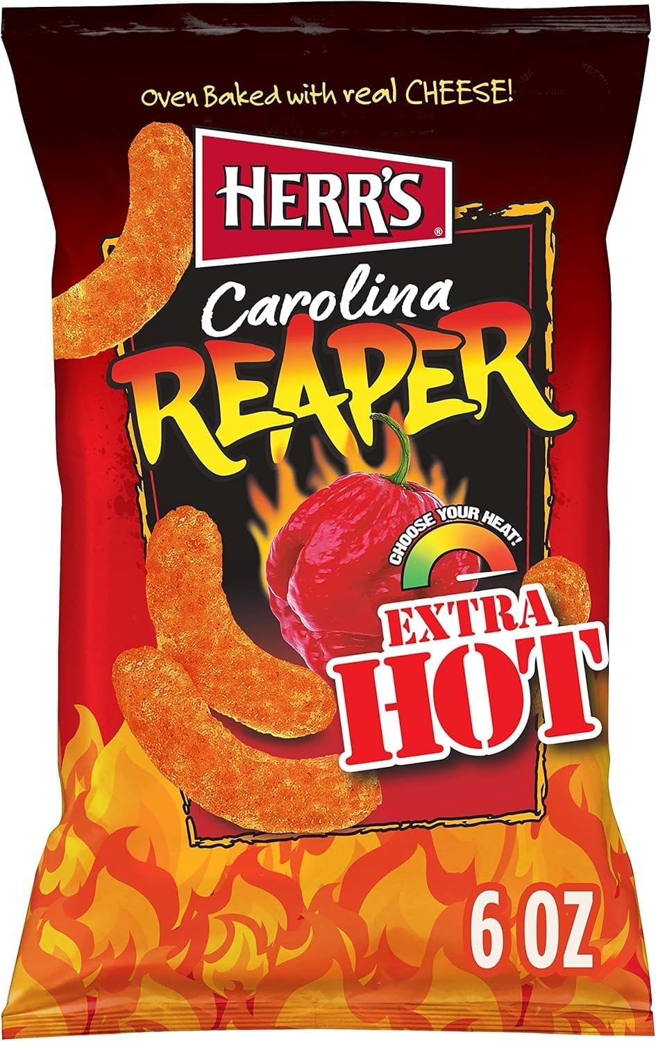 Carolina Reaper Flavoured Cheese Curls - 6.5oz (184.3g)