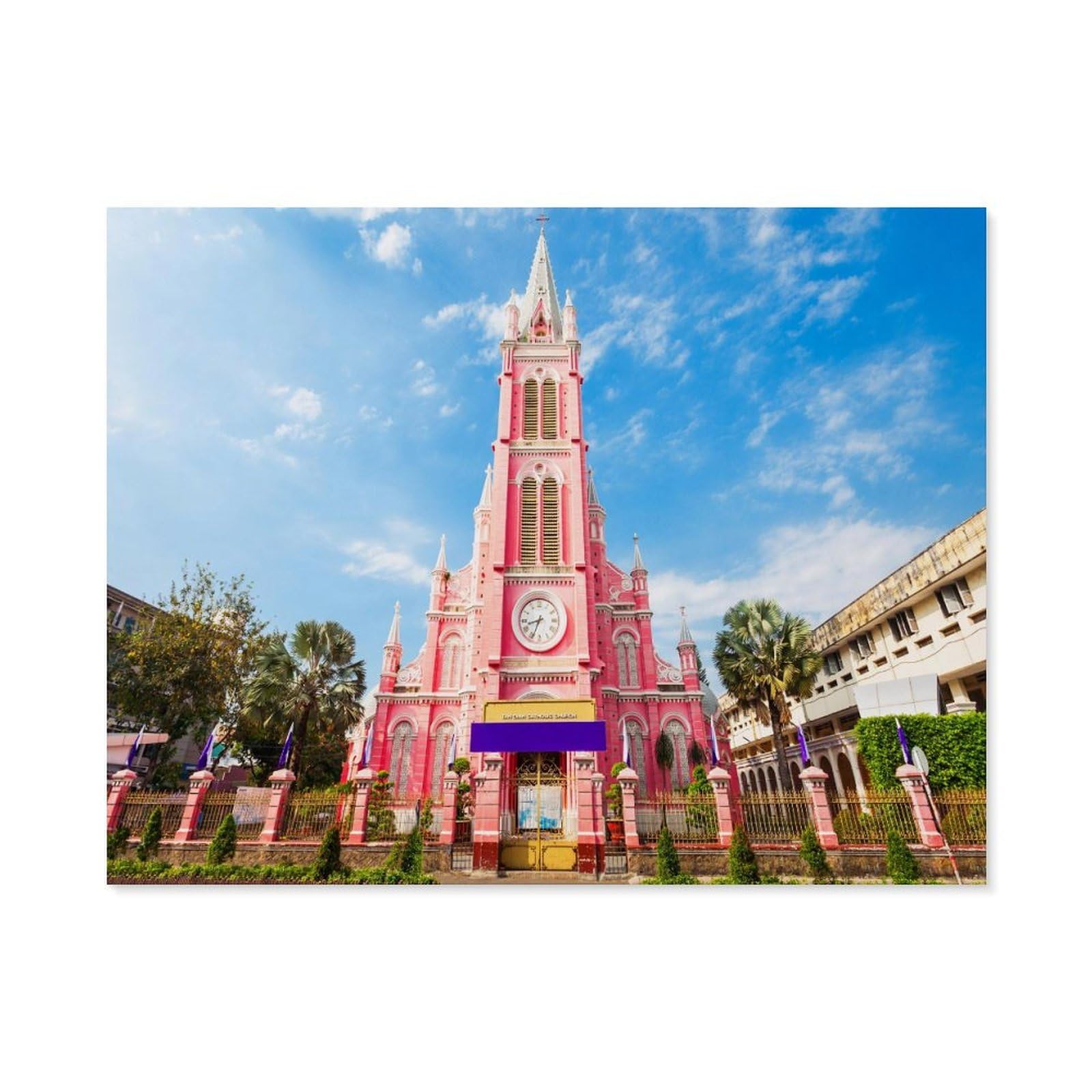 Paper Jigsaw 1000 Piece，Tan Dinh Parish Church or the Sacred Heart Church in Ho Chi Minh City，Educational Toys For Adult Birthday Gift（38x26cm）-N99