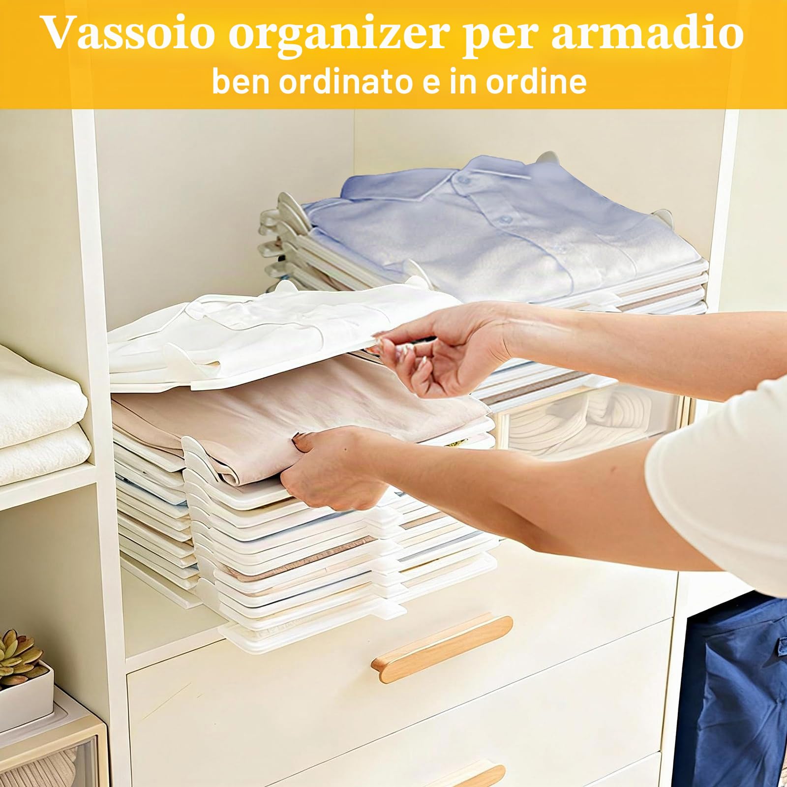 20 pezzi organizer armadio, organizer per vestiti, vestiti, impilabile per adulti e bambini, organizer per abbigliamento per magliette e camicie