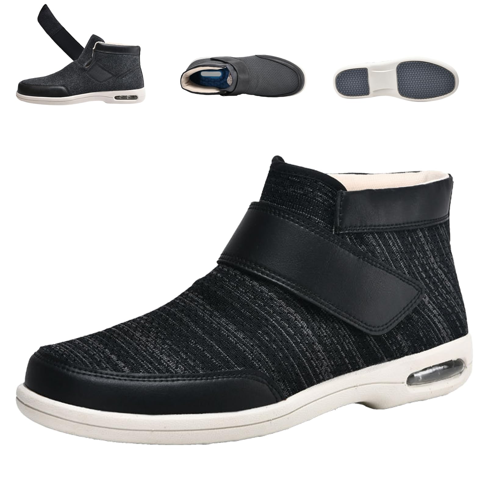 Scarpe Stivali Uomo Donna per Diabetici Extra Larghe Leggero Antiscivolo Confortevole Calde Scarpe Ortopediche Camminata per Anziani Piedi Gonfi