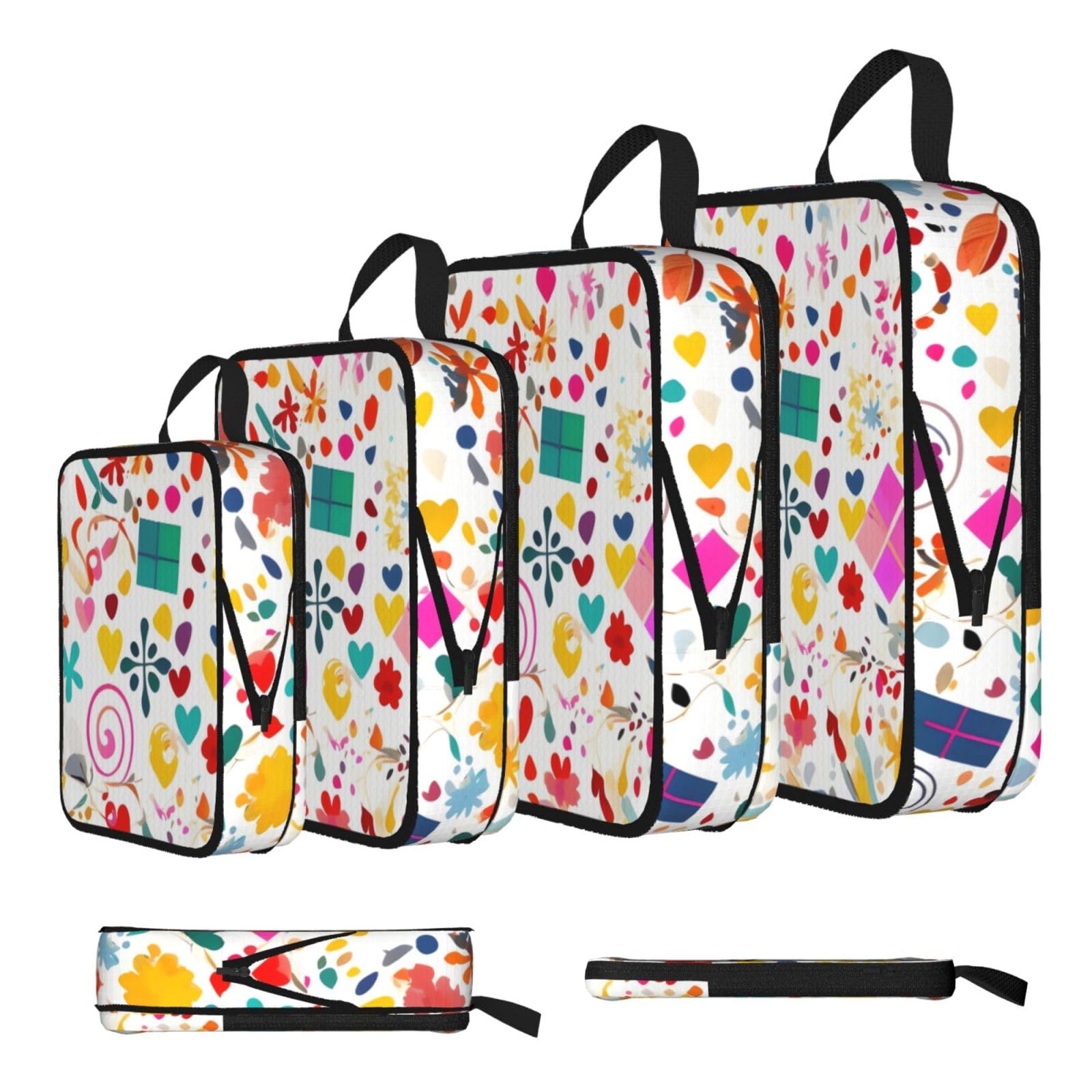 Sxzvvbn Black Happy Birthday Background Compression Packing Cubes 4 Piece Set