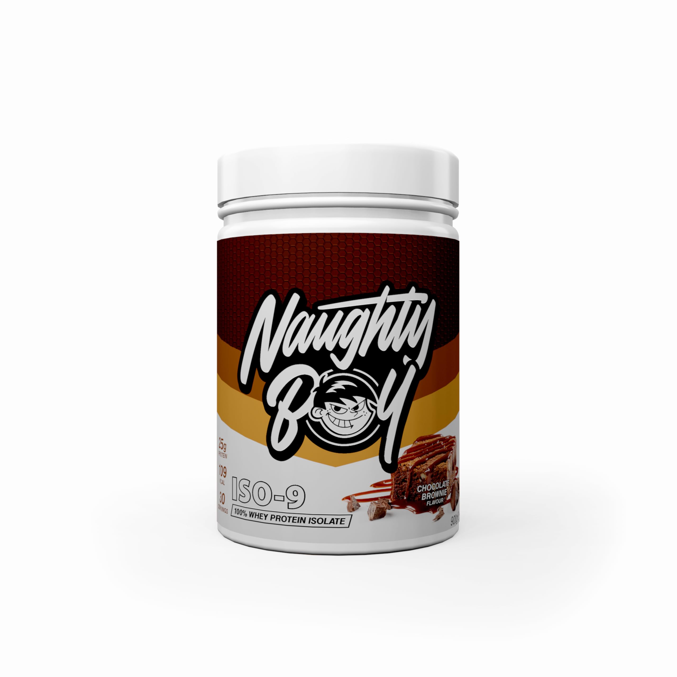 Naughty Boy ISO-9 Isolate Protein Powder, Optimum Taste and Mixability for Both Males and Females, High Protein, Low Sugar, Low Carb, Muscle Building Powder (Chocolate Brownie, 900 g)