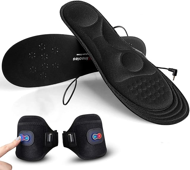 BIAL Heated Insoles Foot Warmers Thermal Insoles for Women, Men USB Heat sole with Rechargeable 7.4 V 2400mAh Battery Pack Heat sole for Camping Hiking Cycling Skiing