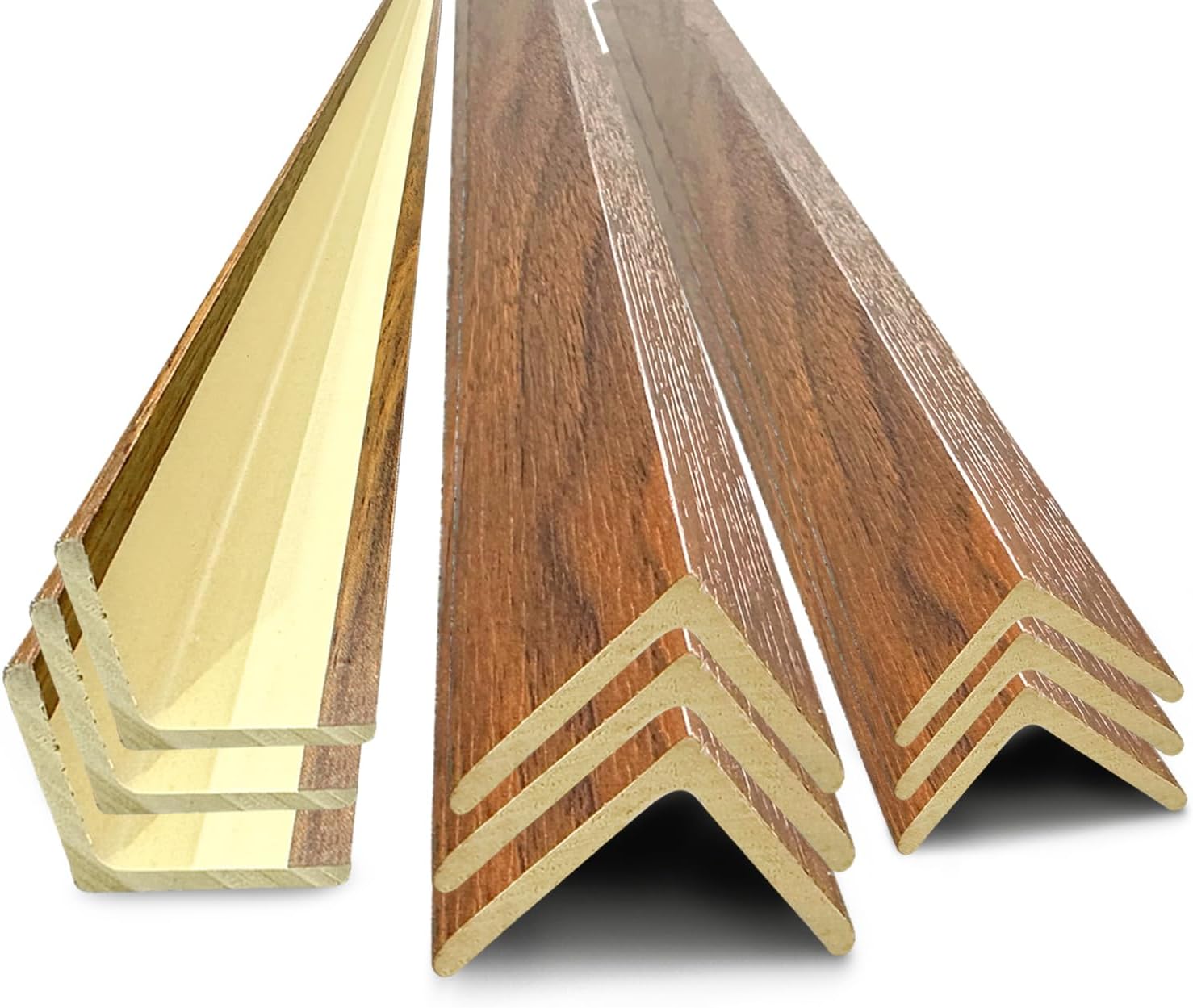 9Pcs 48" Wall Corner Protector,Pre-Cut Wall Corner Protector Guard Protection,Wood Grain Corner Trim for Door,Window Frames,Wooden Wall Edges(9Pcs-Walnut)
