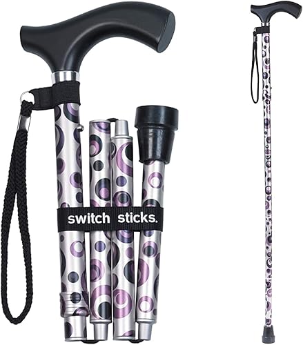 Switch Sticks Bastón de caminar para hombres o mujeres, plegable y ajustable de 32 a 37 pulgadas, apto para FSA y HSA