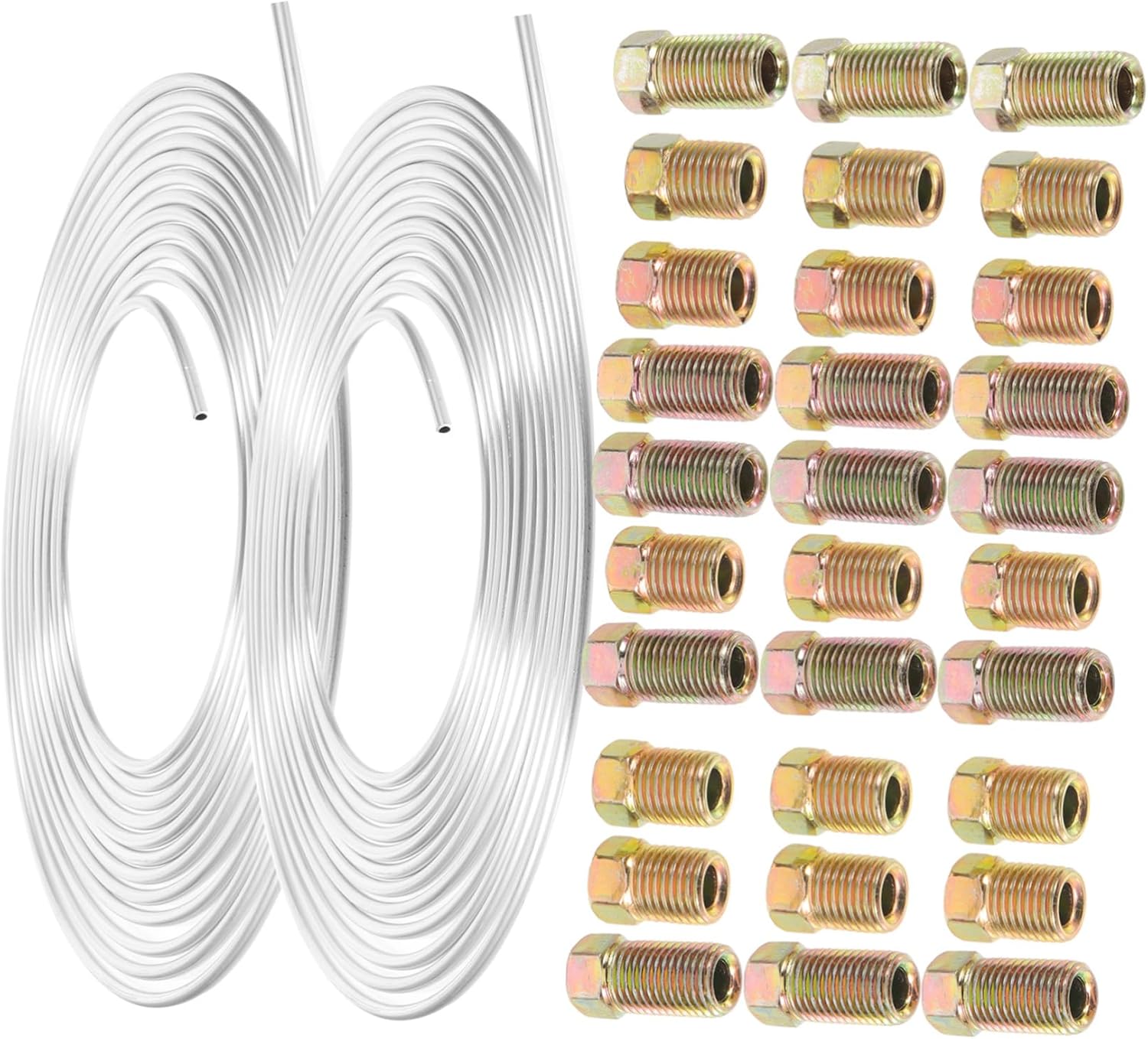 30pcs Zinc Brake Line for Cars Feet Long Fuel Gas Cable with Screws High Bursting Strength Vibration Resistant for Automotive Applications