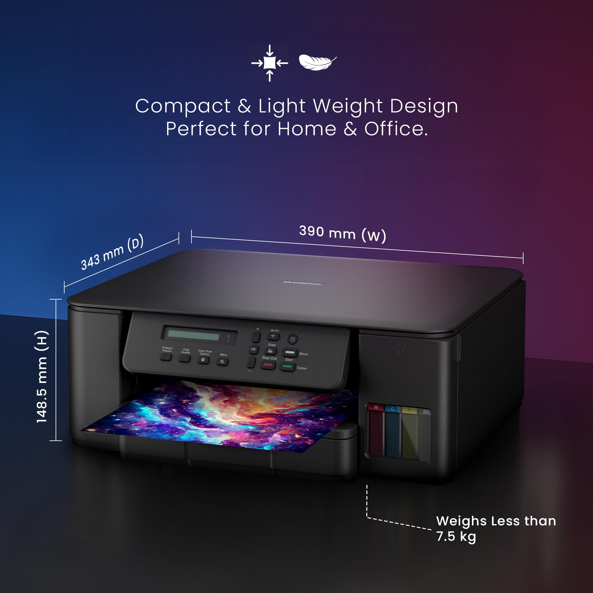 Brother Ink Tank DCP-T535DW New Launch (Print Scan Copy) WiFi Auto Duplex Printer, 128MB Memory, Print Pages Upto 15K in Black & 5K in Color Each (CMY) Get an Extra Black Ink Bottle, Free Installation — Amazon image 6