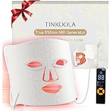 Rotlichttherapie f&uuml;r das Gesicht, LED-Gesichtsmaskenlichttherapie, 630 nm & 830 nm Wellenl&auml;nge LED-Lichttherapieger&auml;t f&uuml;r den Heimgebrauch Gitter Wei&szlig;