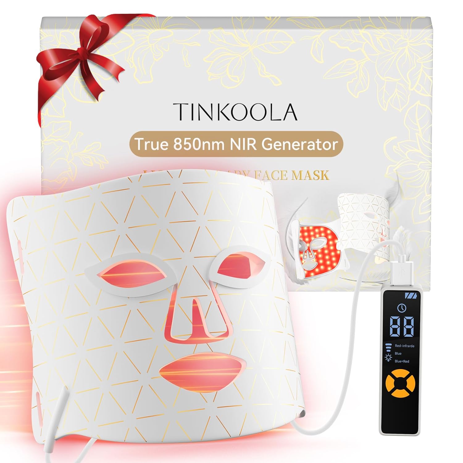 Red Light Therapy for Face LED Face Mask Light Therapy 630nm 830nm Wavelength LED Light Therapy Device for