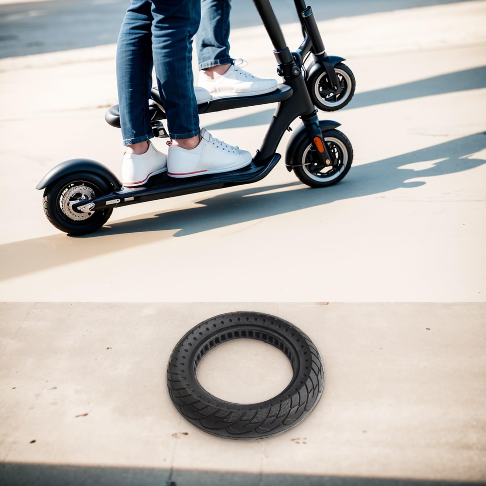 Neumático de goma sólida de 12 pulgadas para scooters eléctricos de 12 x 2.50 pulgadas, rueda de repuesto antipinchazos 12 1/2 x 2 1/4 (62-203) patrón denso agarre fuerte