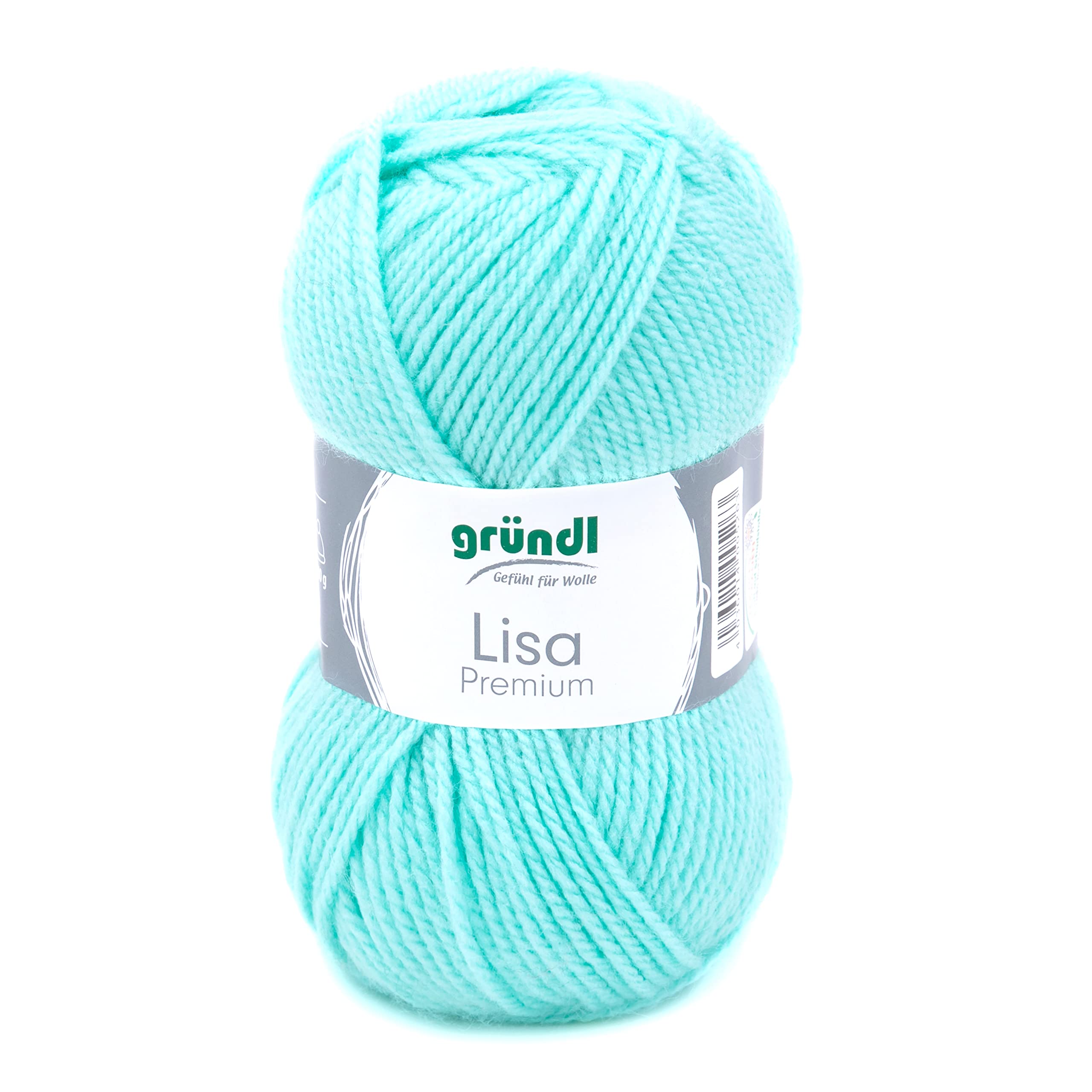 Grundl Lisa Premium uni 50g - pastel turquoise 07, 3,50 - 4,50 mm, 760-07