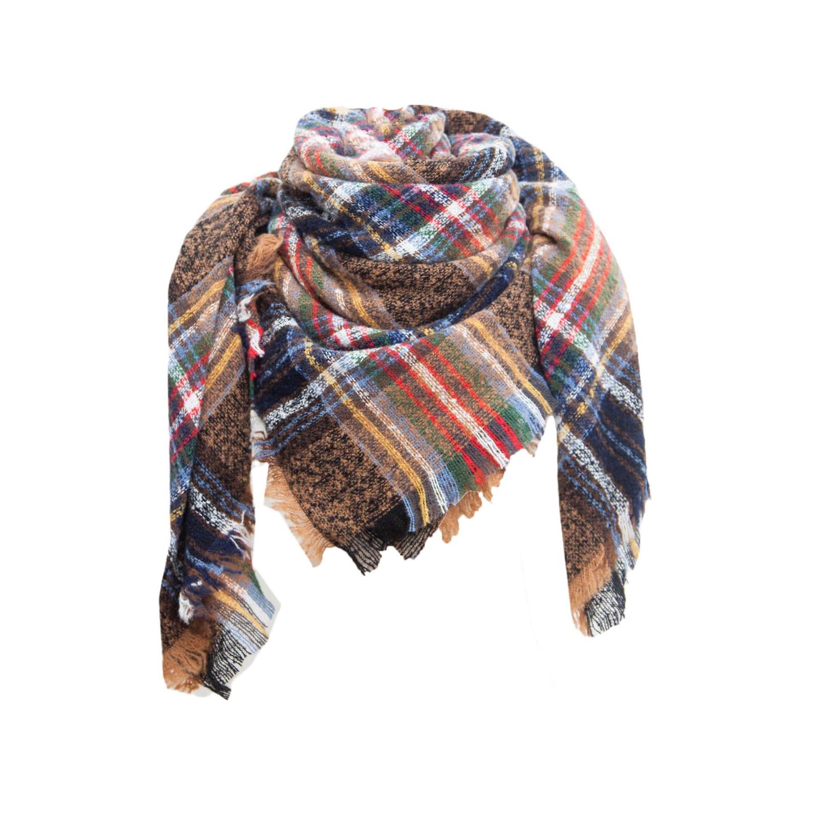 Bufandas casuales con borla de mujer estilo capa invierno bufanda de chal 8