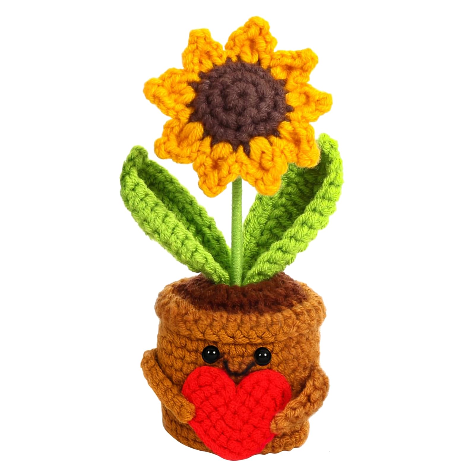 Pocket Hug Girasol Positivo, Bonitos Girasoles de Ganchillo, Positivo Girasoles Amuleto de la Suerte Regalos, Girasol de Apoyo Mocional, Regalo Mutuo para Amigo, Familia, Colegas
